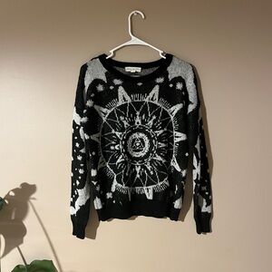 Urban Outfitters Black and White Sunburst Sweater